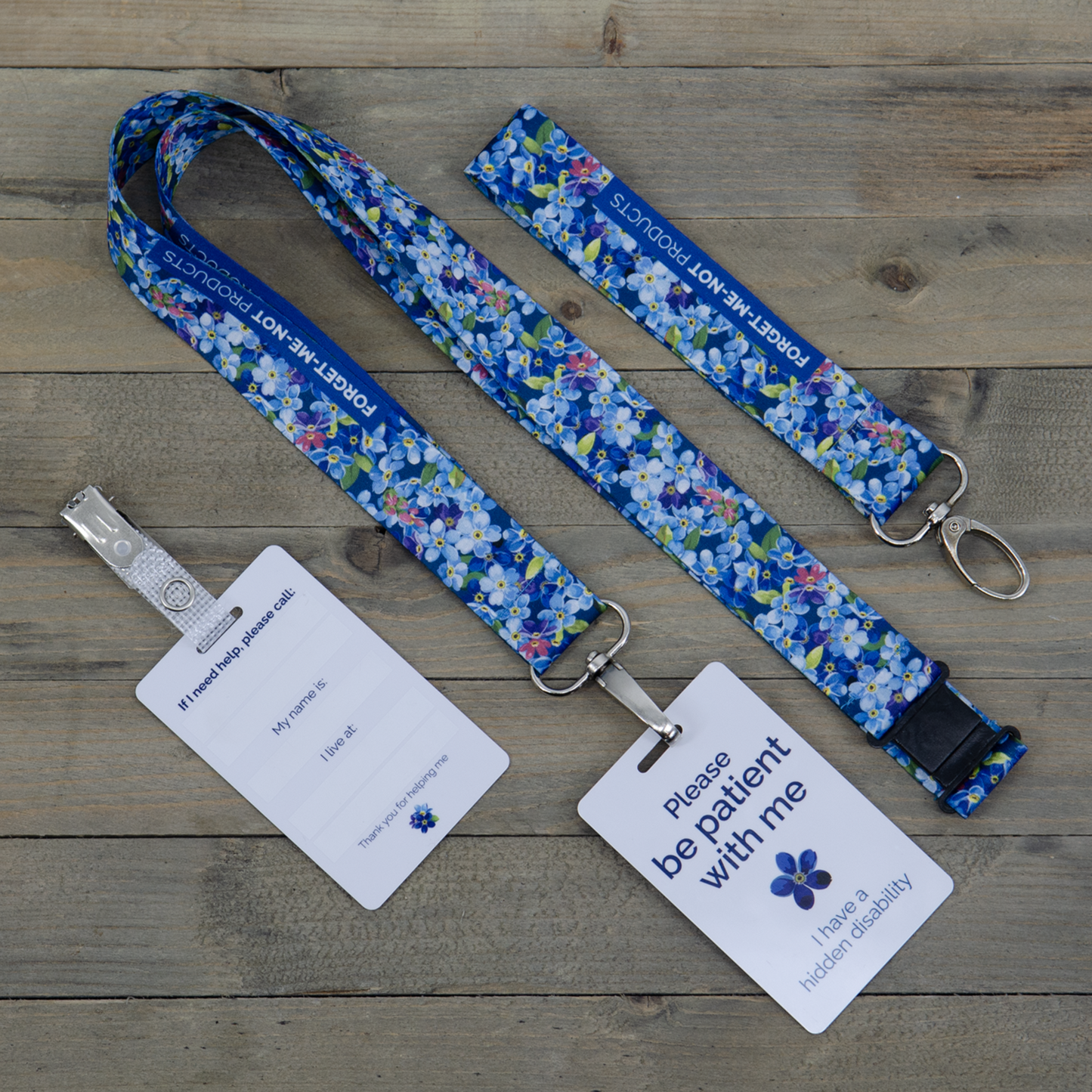 Hidden disability ID badge with lanyard straps