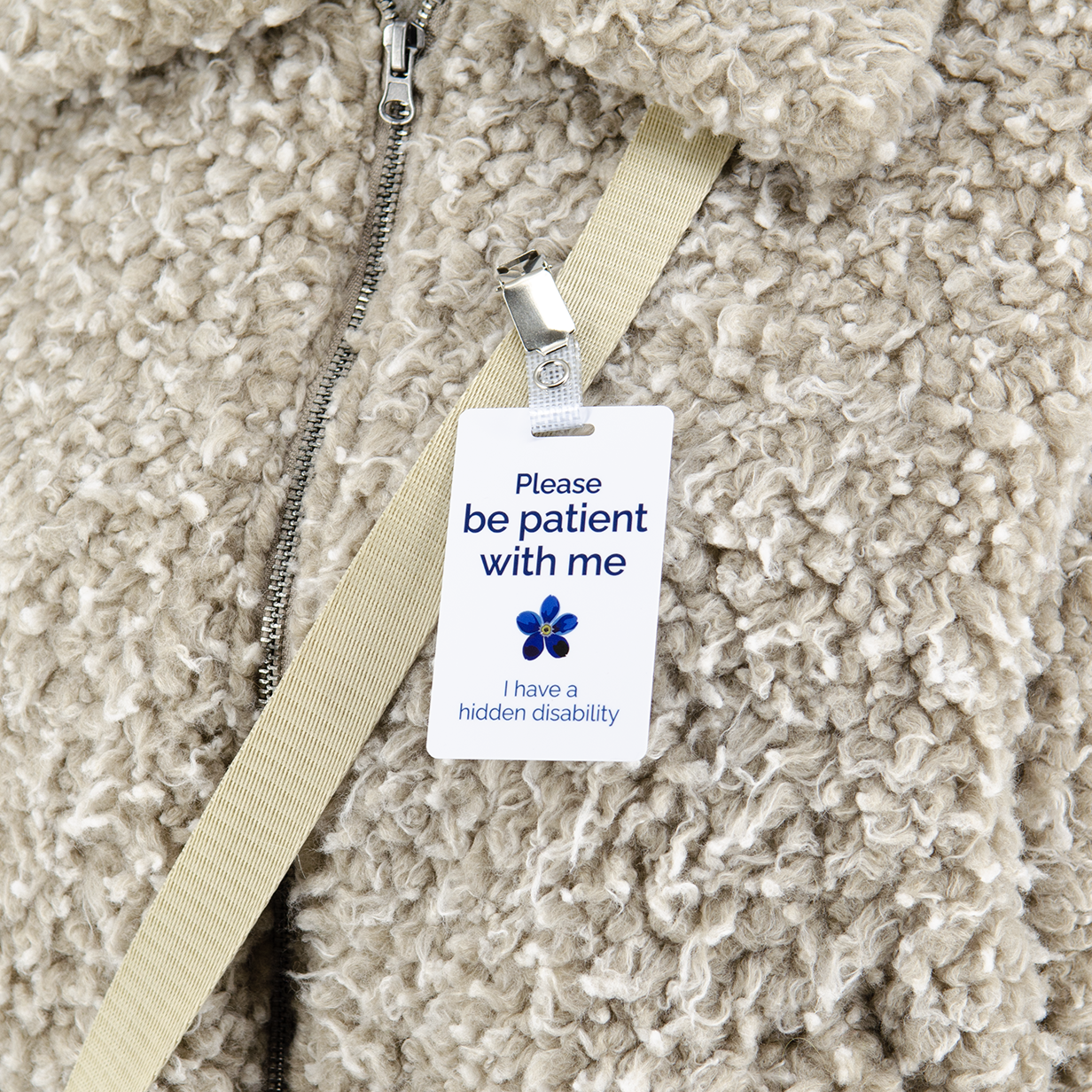 Hidden disability ID badge with lanyard straps