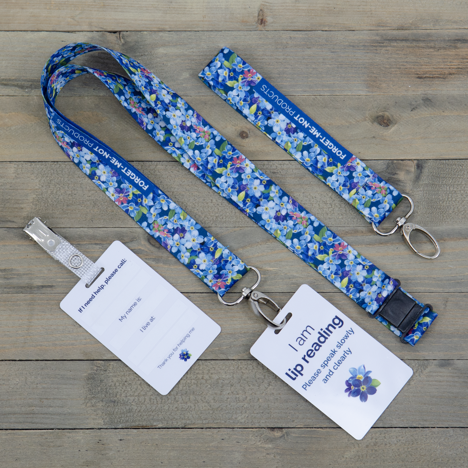 Immuno-compromised ID badge with lanyard straps says Please keep your distance I am immune-compromised